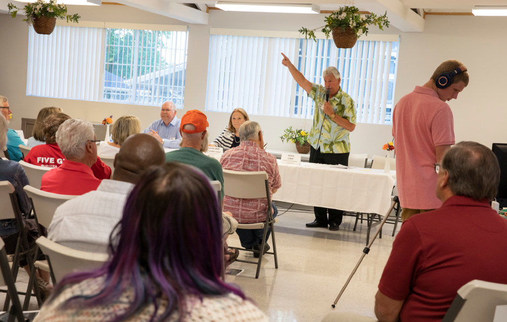 Vancouver mayoral candidate Doug Coop speaks during a candidate forum at Trinity Baptist Church in Vancouver on Tuesday, June 22, 2021. "I'm a loud guy and I'm going to say what's on my heart and on my mind," Coop said. Elayna Yussen for The Columbian
