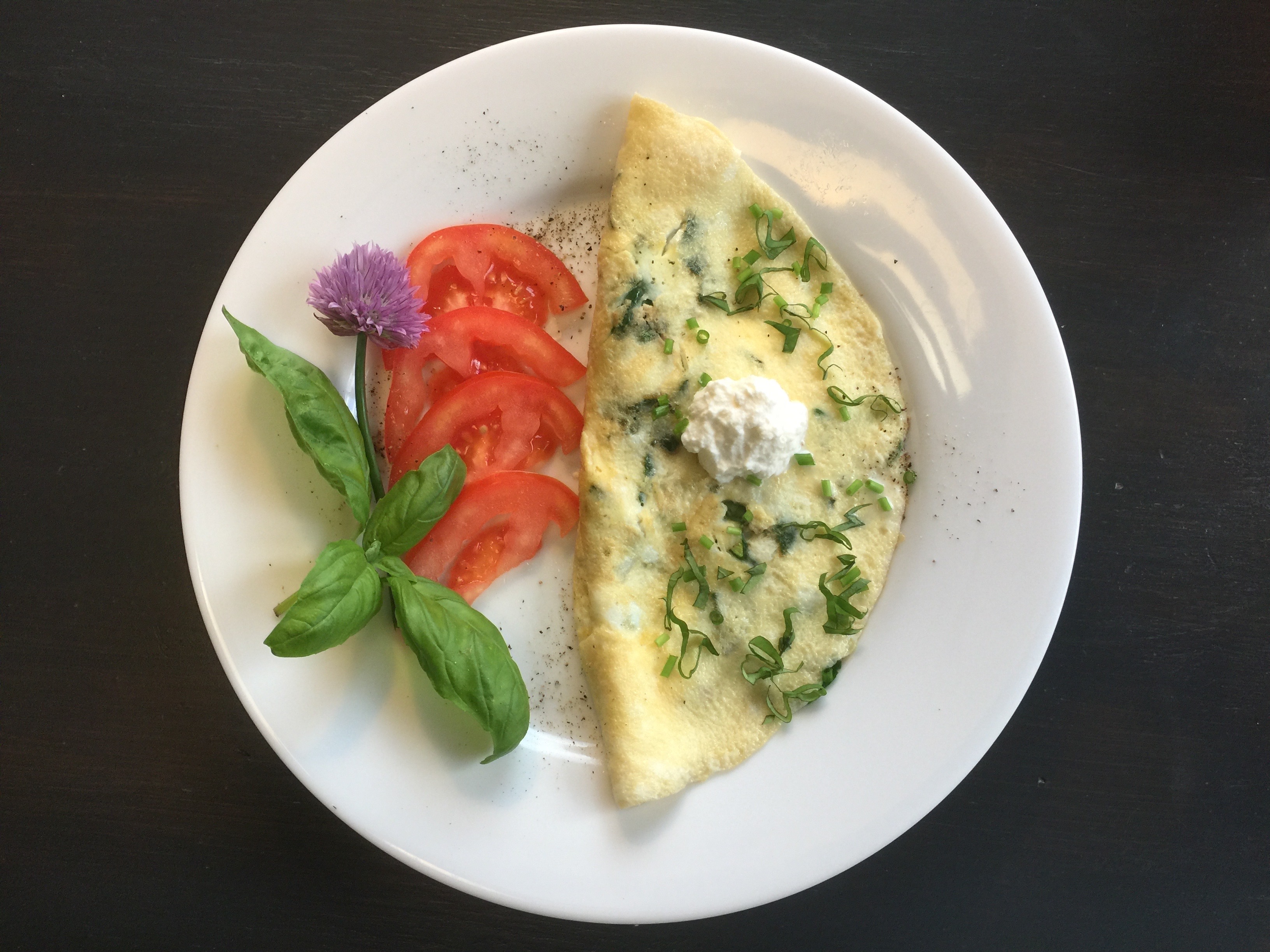 Spinach Ricotta and Basil Omelette Home Made