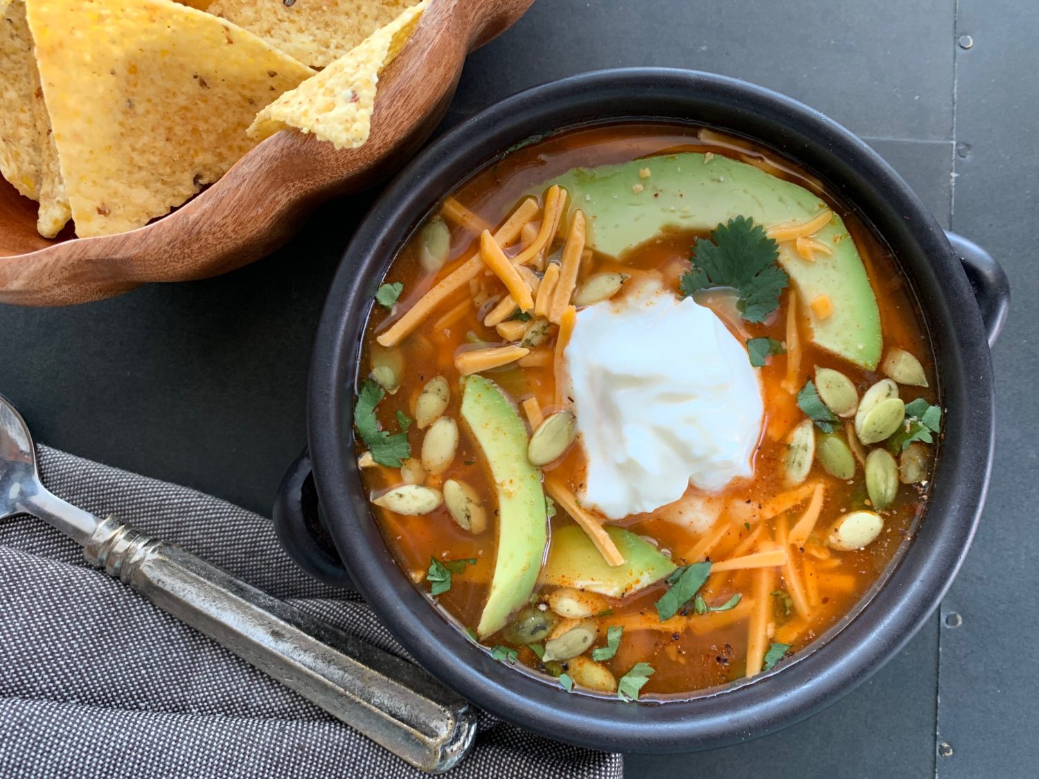 Chipotle and Pumpkin Chicken Tortilla Soup - Home Made