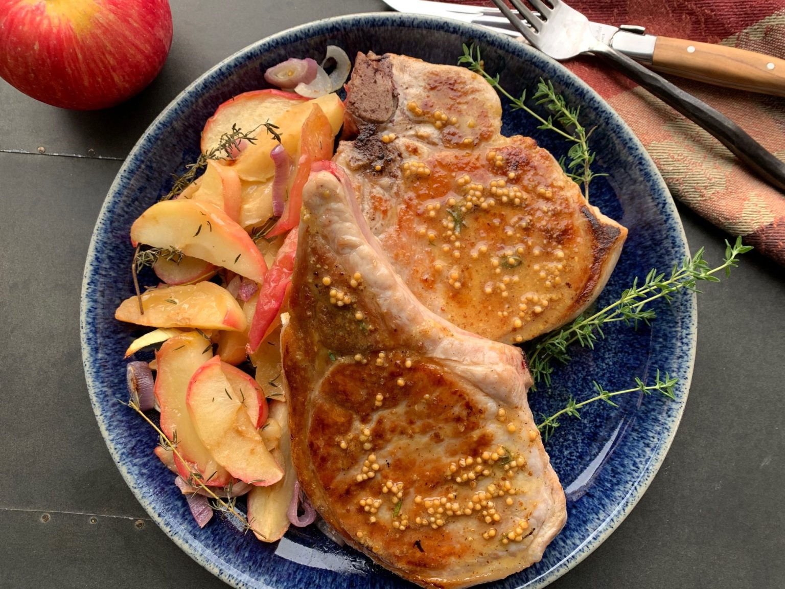 Pan Seared Pork Chops And Apples With Cider Sauce Home Made